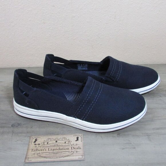 Cloudstepper by Clarks Women's 6 Breeze Step Slip On Flat Sneakers Dark Navy - Picture 1 of 4